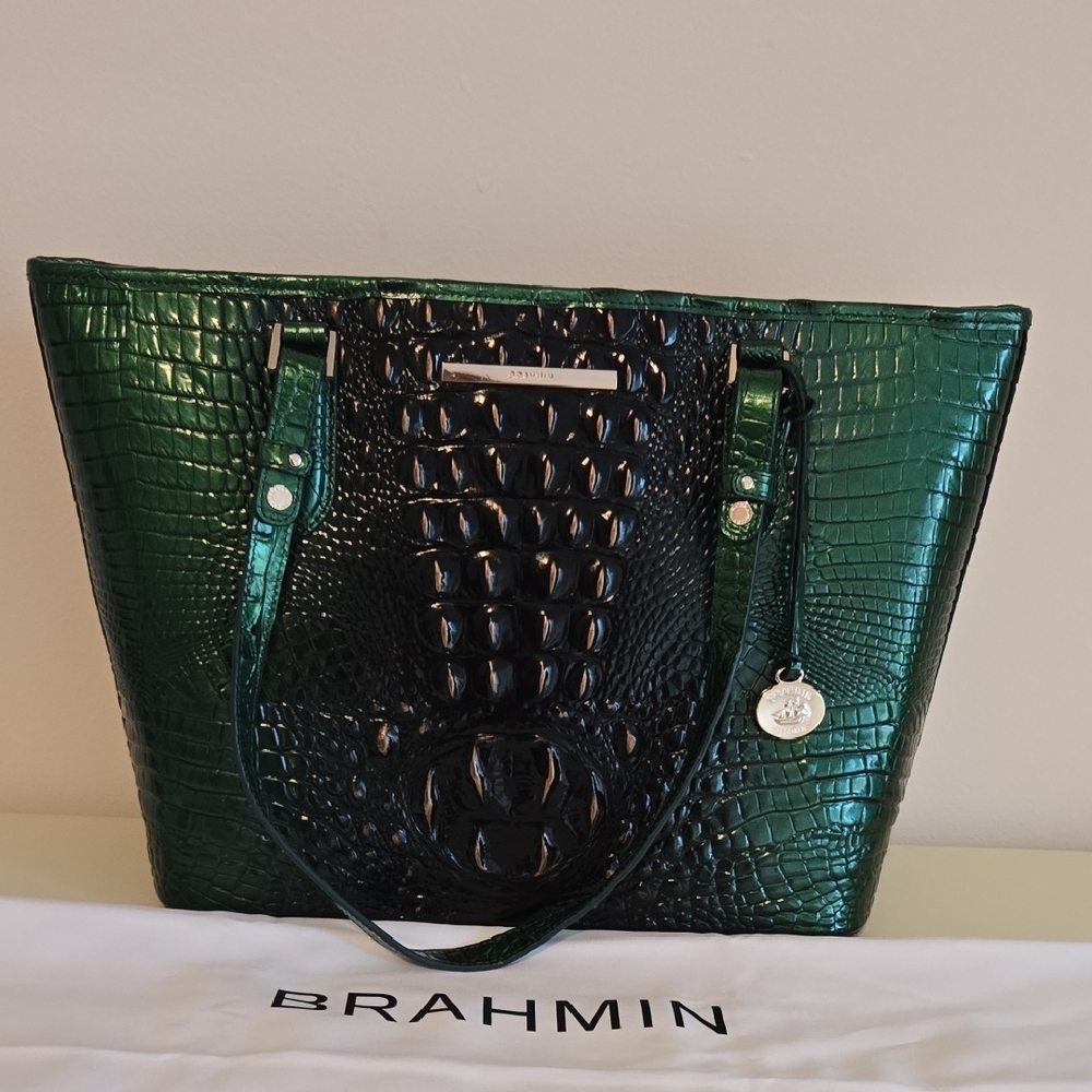 Brahmin Asher Tote in Evergreen Ombre Melbourne. NWT